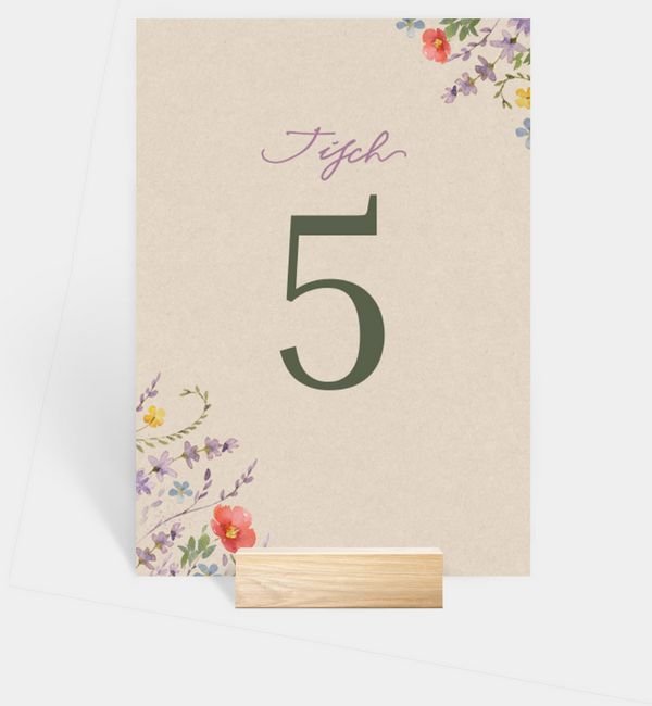 Tischnummern-Karte hoch