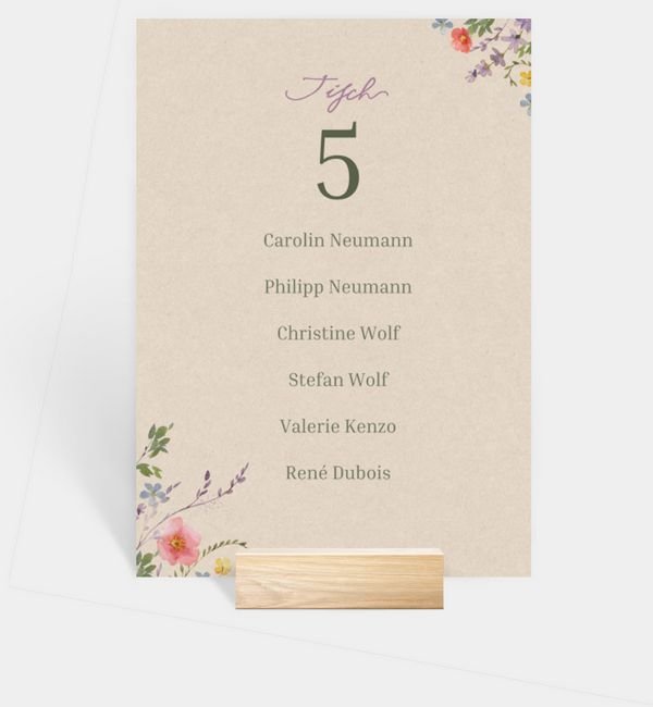 Tischnummern-Karte hoch