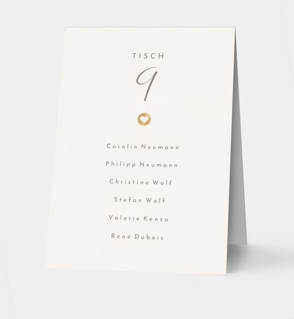 Klappkarte hoch Tischkarte oben