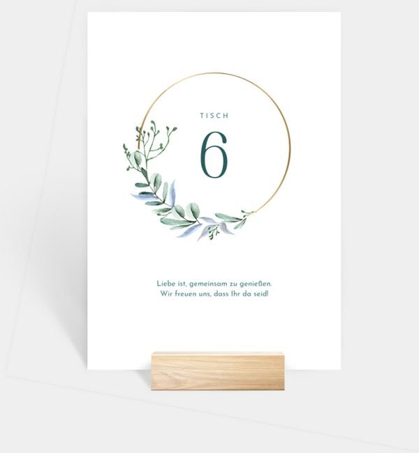 Tischnummern-Karte hoch