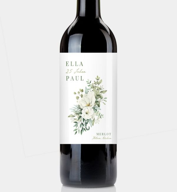 Flaschenetikett hoch