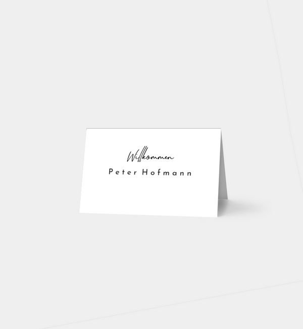 Tischklappkarte quer, horizontale Faltung