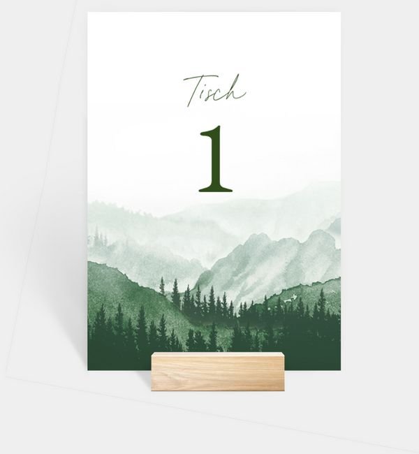 Tischnummern-Karte hoch