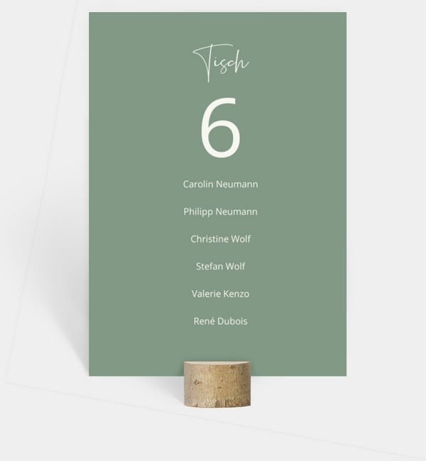 Tischnummern-Karte hoch