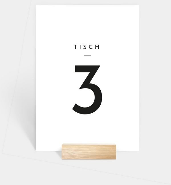 Tischnummern-Karte hoch