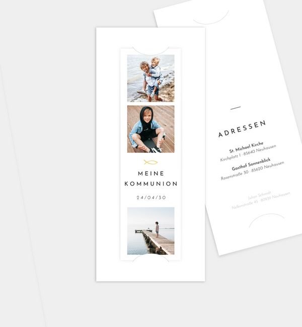 Postkarte mit Fotostreifen