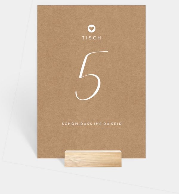 Tischnummern-Karte hoch
