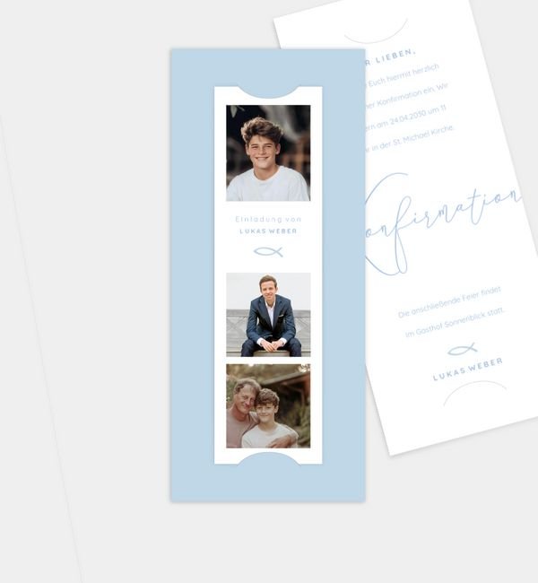 Postkarte mit Fotostreifen