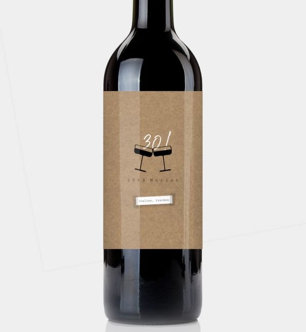 Flaschenetikett hoch