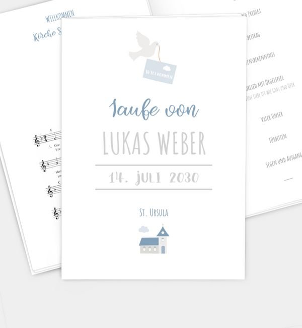 Klappkarte hoch mit Einleger 8-seitig