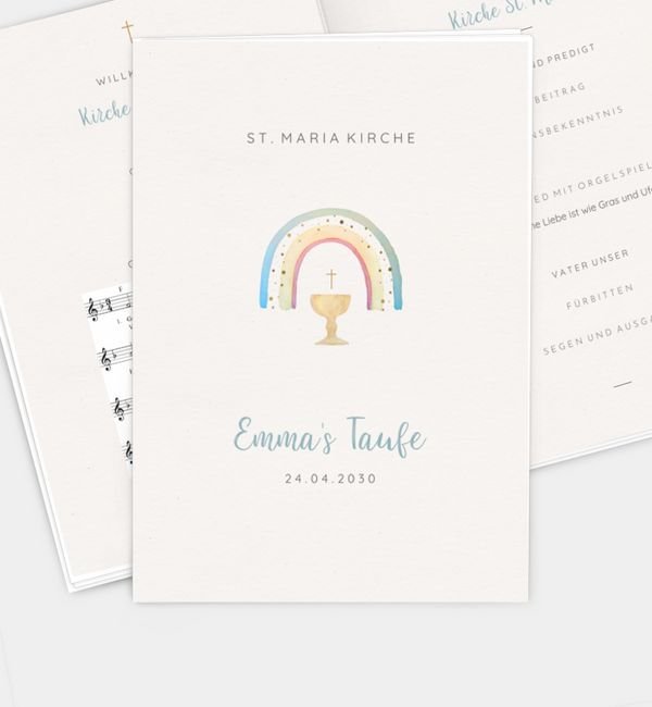 Klappkarte hoch mit Einleger 8-seitig