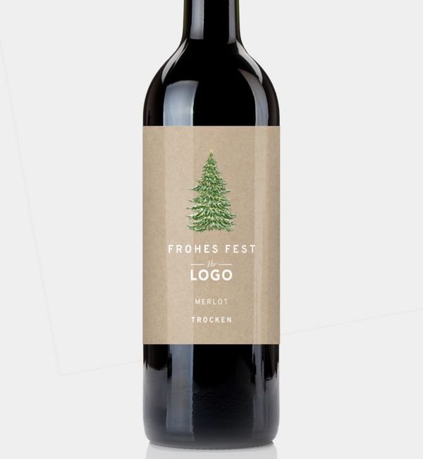 Flaschenetikett hoch