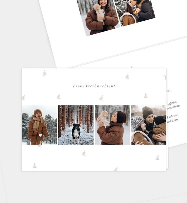 Klappkarte quer, Faltung horizontal