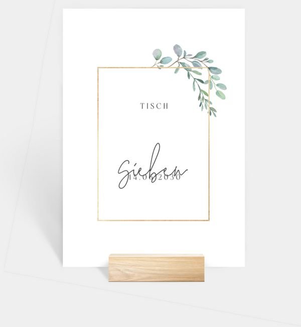 Tischnummern-Karte hoch