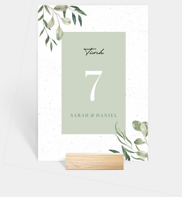 Tischnummern-Karte hoch