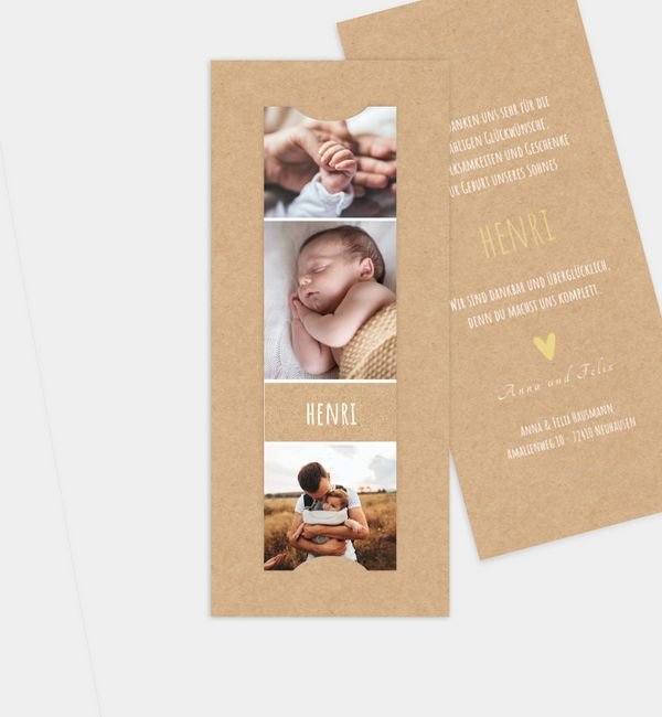 Postkarte mit Fotostreifen