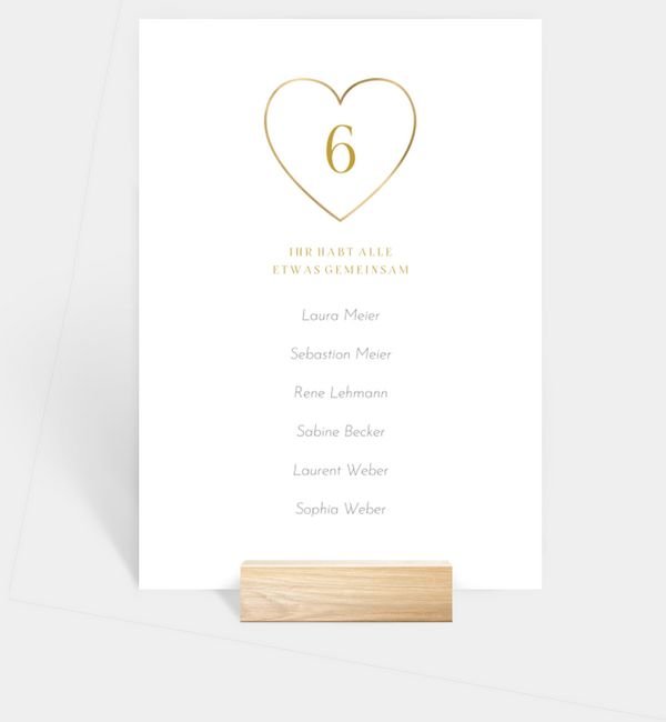 Tischnummern-Karte hoch