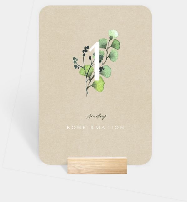 Tischnummern-Karte hoch