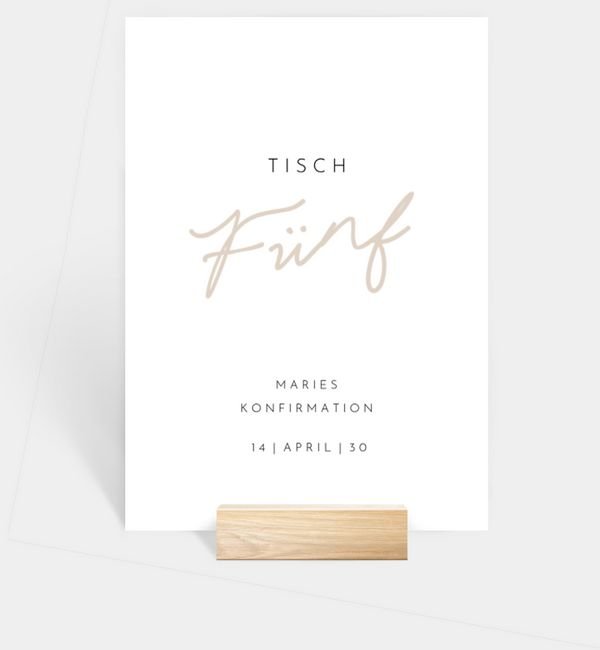 Tischnummern-Karte hoch