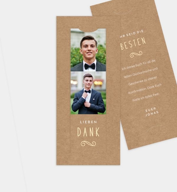 Postkarte mit Fotostreifen