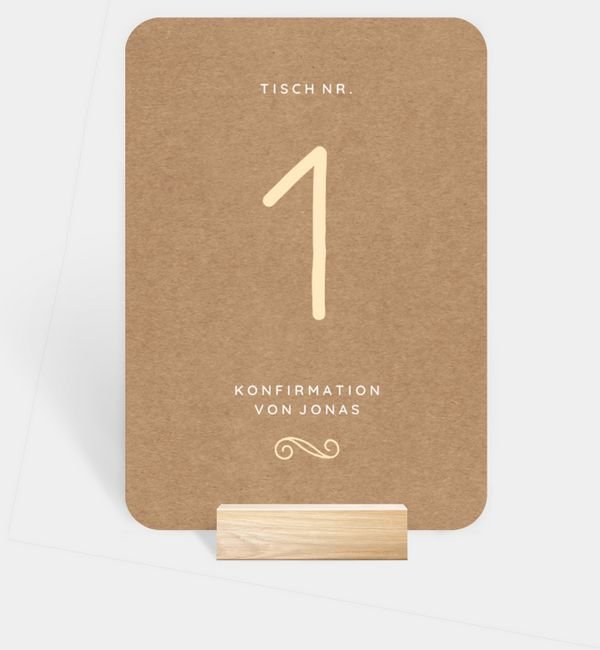 Tischnummern-Karte hoch