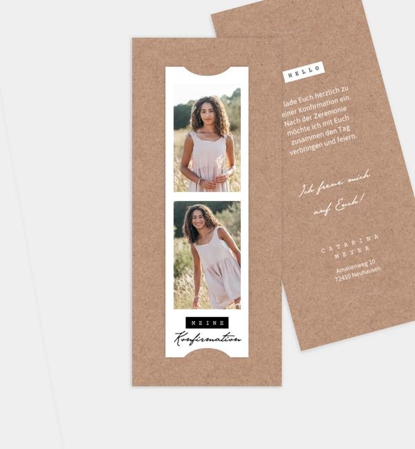 Postkarte mit Fotostreifen