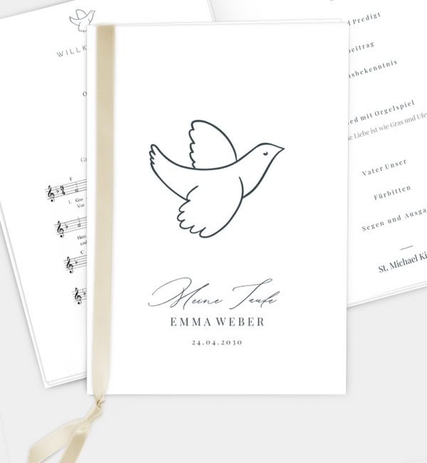 Klappkarte hoch mit Einleger 8-seitig