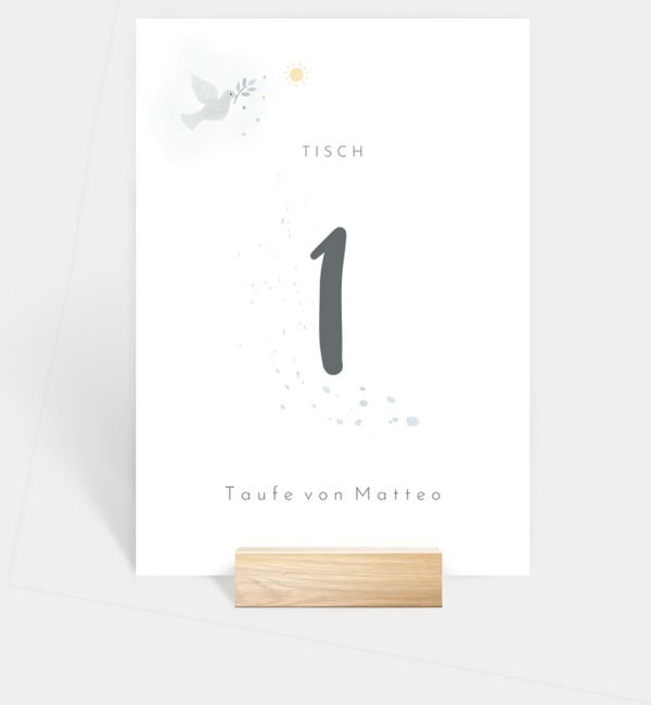 Tischnummern-Karte hoch
