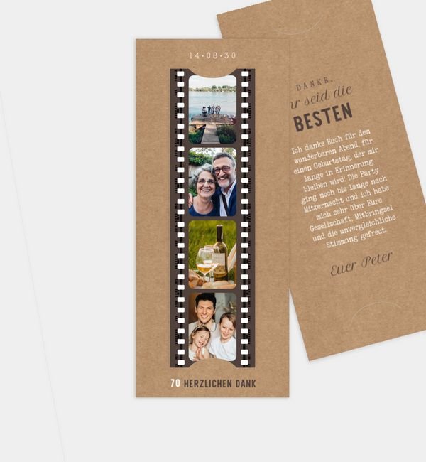 Postkarte mit Fotostreifen