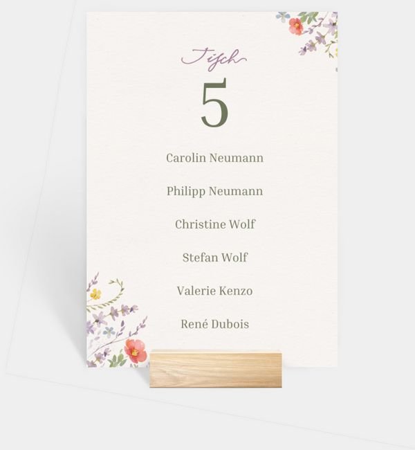 Tischnummern-Karte hoch