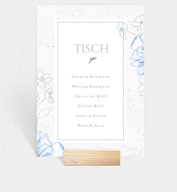 Tischnummern-Karte hoch