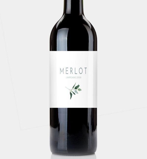 Flaschenetikett quer