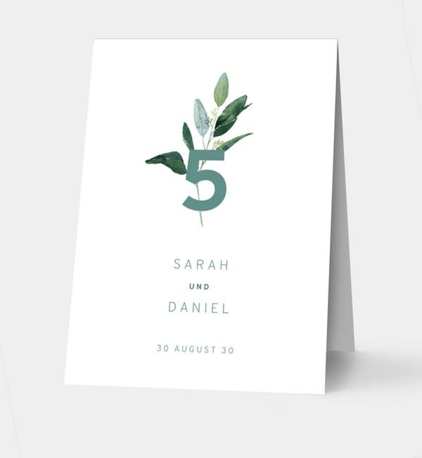 Klappkarte hoch Tischkarte oben