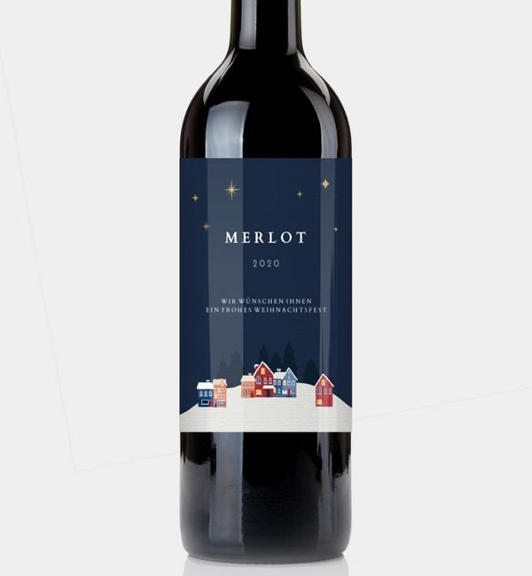 Flaschenetikett hoch