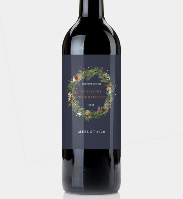 Flaschenetikett hoch