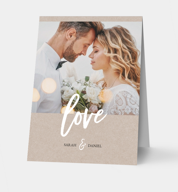 Klappkarte hoch Tischkarte oben