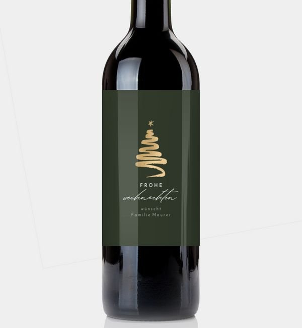 Flaschenetikett hoch