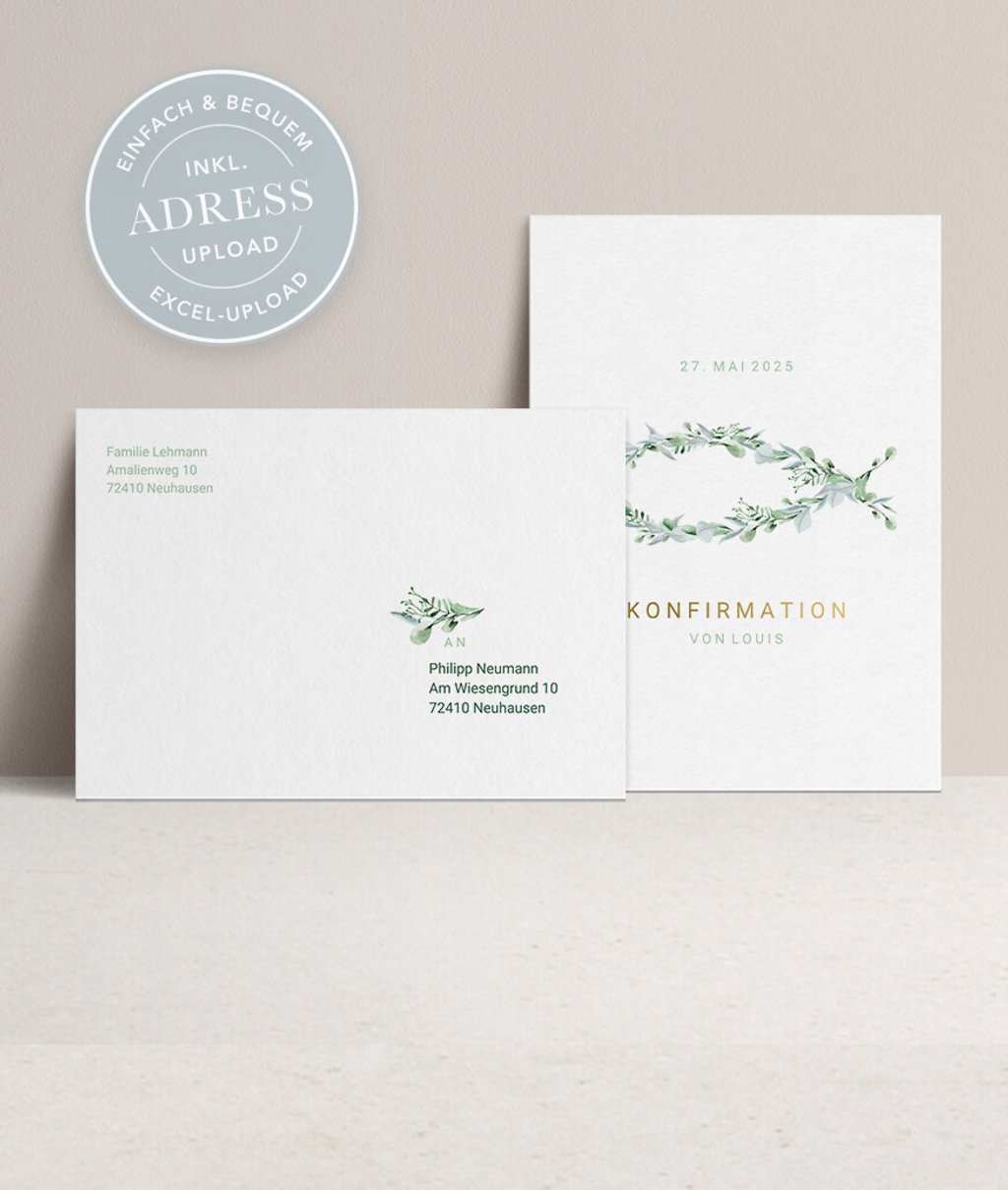 Passende Briefumschläge