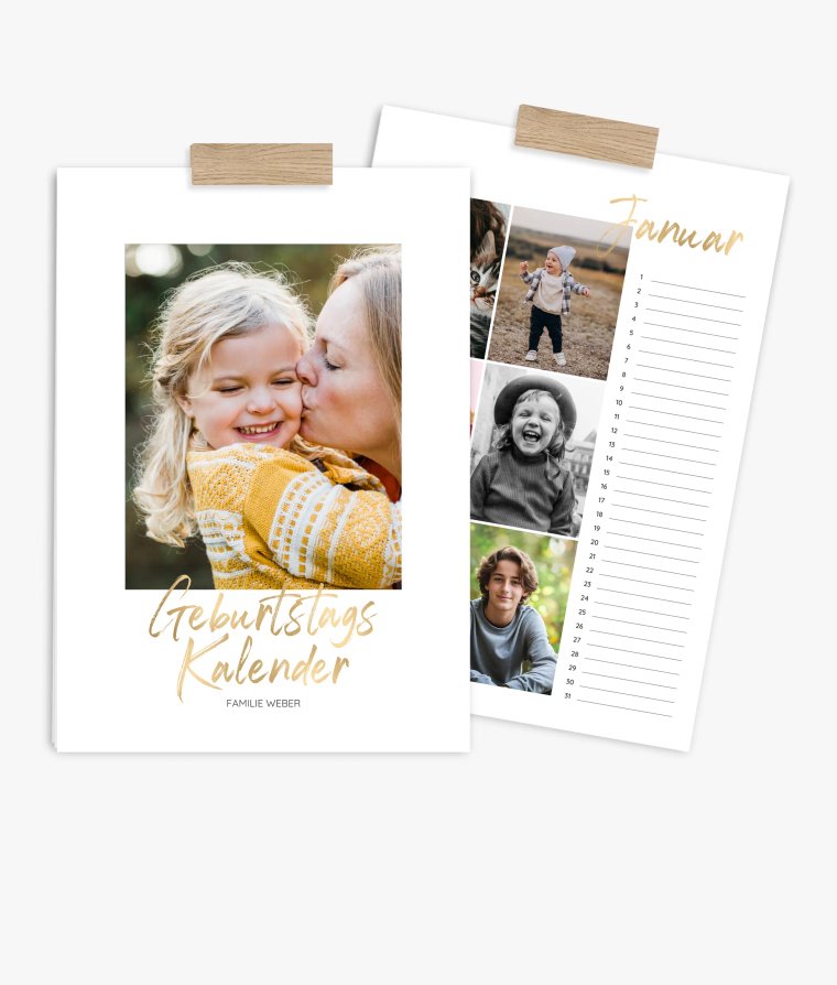 Terminkalender Golden Brush · Geburtstagskalender