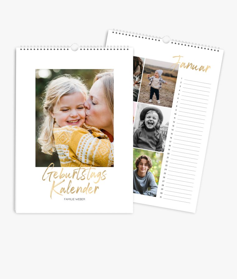Terminkalender Golden Brush · Geburtstagskalender