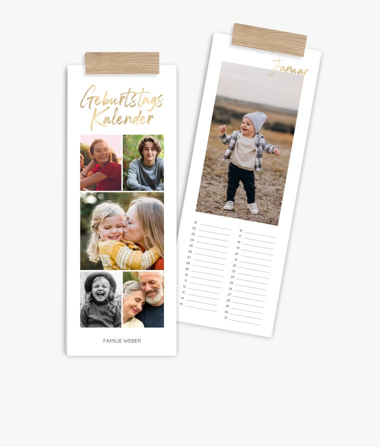 Küchenkalender Golden Brush · Geburtstagskalender
