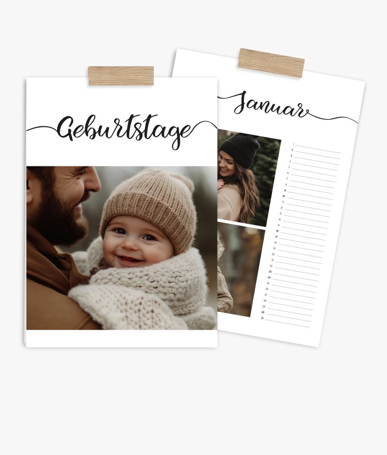 Terminkalender Handlettering · Geburtstagskalender