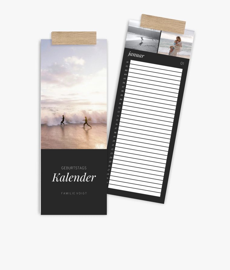 Küchenkalender Noir Essence · Geburtstagskalender