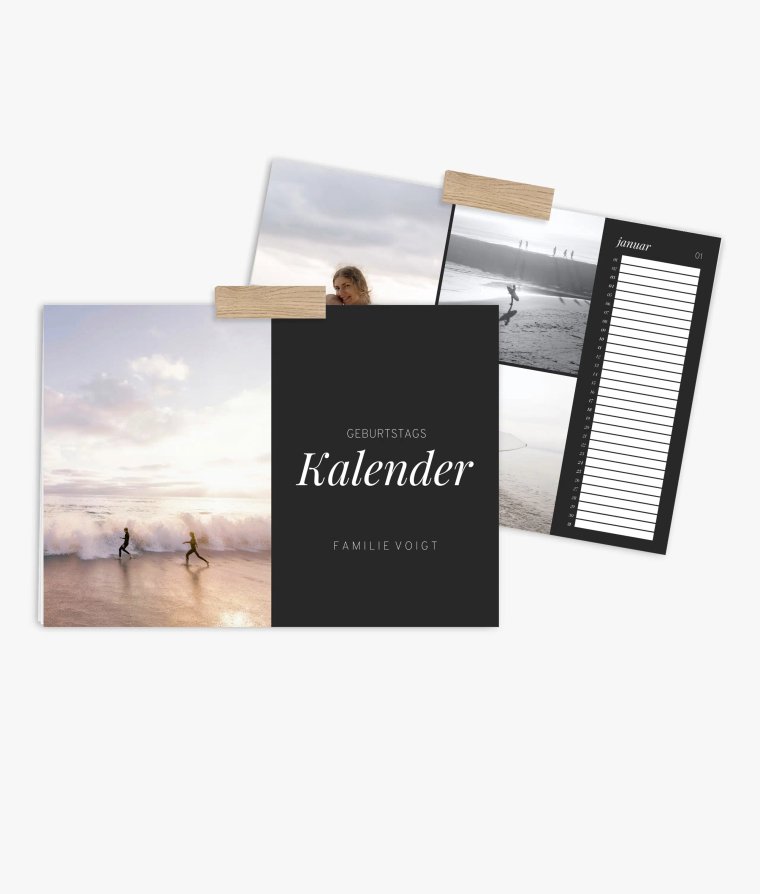 Terminkalender Noir Essence · Geburtstagskalender