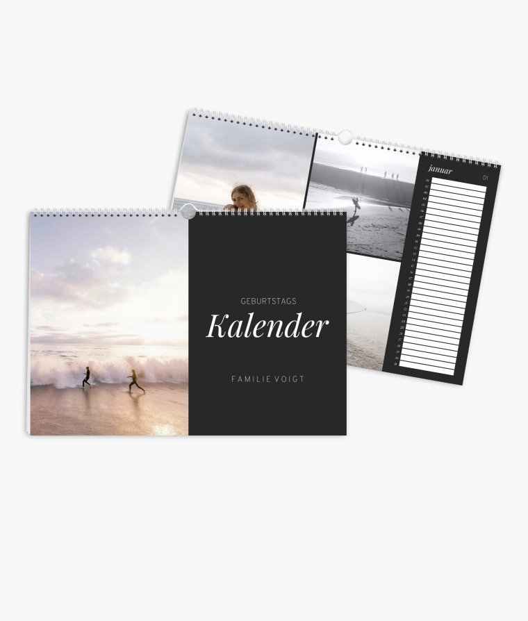 Terminkalender Noir Essence · Geburtstagskalender