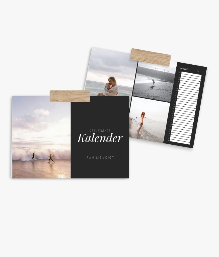 Terminkalender Noir Essence · Geburtstagskalender