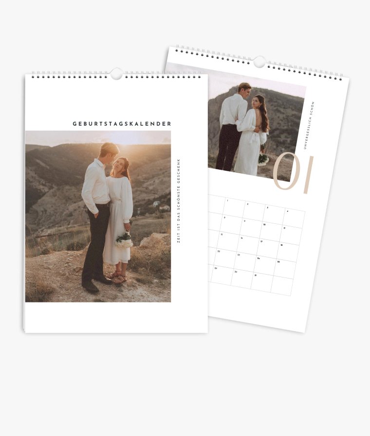Terminkalender Zeitlos · Geburtstagskalender