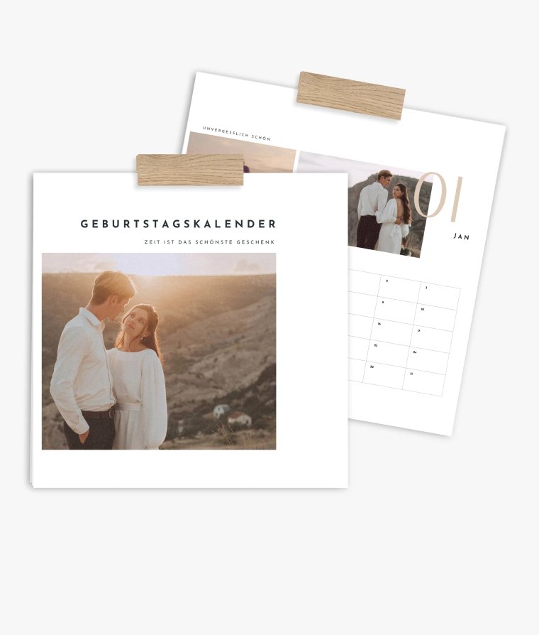 Terminkalender Zeitlos · Geburtstagskalender