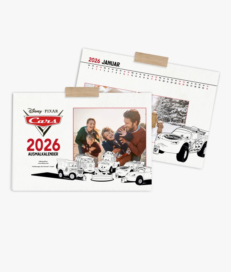Wandkalender Cars · Ausmalkalender