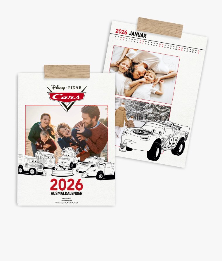 Wandkalender Cars · Ausmalkalender